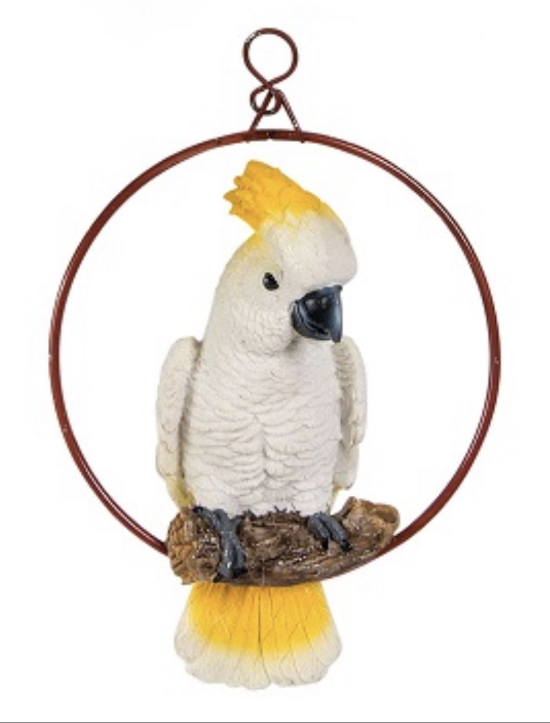 Galah Cockatoo Parrot Hanging Garden Swing Ornament – Resin Australian Native Bird
