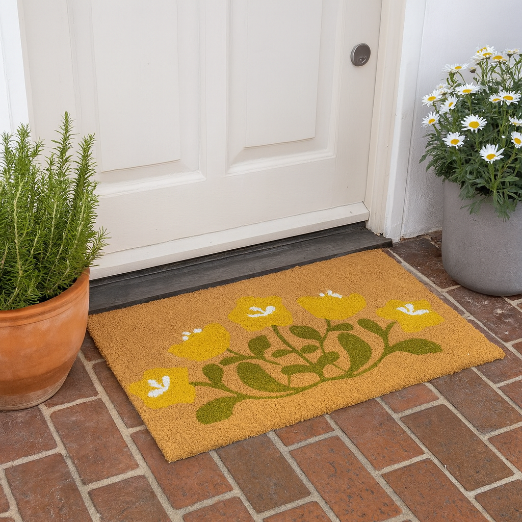 Door Mat - Yellow Floral