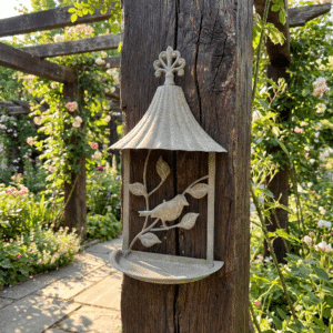 Weathered Wall-Mounted Bird Feeder