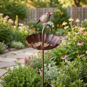 Bird on Umbrella Stake