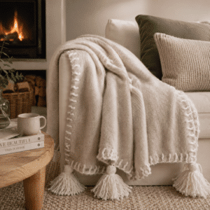 Throw Blanket - Dusty Taupe w Stitch