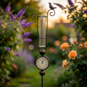 Classic Rain Gauge with Temperature Gauge