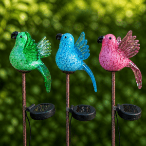 Assorted Glass Parrot Solar Lights